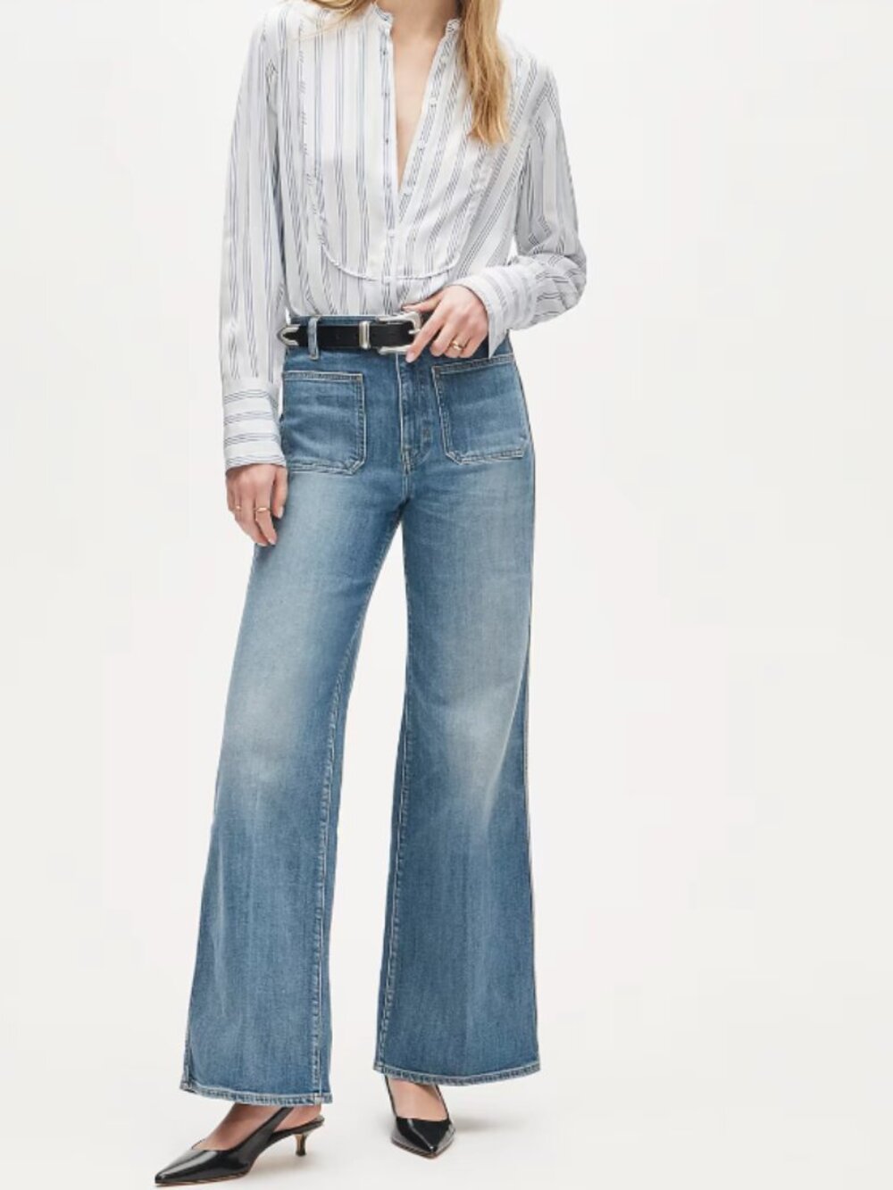 Patch-pocket denim trouser